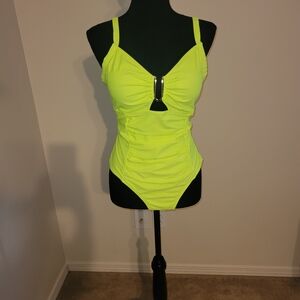 Neon Yellow Women's One Piece Swimsuit